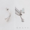 WHITE OPAL STONE SET WITHIN A CLAW OR TALON 316L SURGICAL STEEL CURVED BARBELL/EYEBROW
